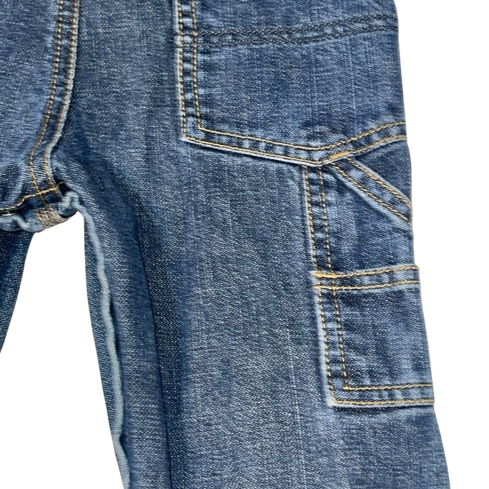 Oshkosh B'Gosh Vestbak Overalls Jean Denim Plaid Flannel Patch Bibs Boys 18 m - Picture 8 of 9